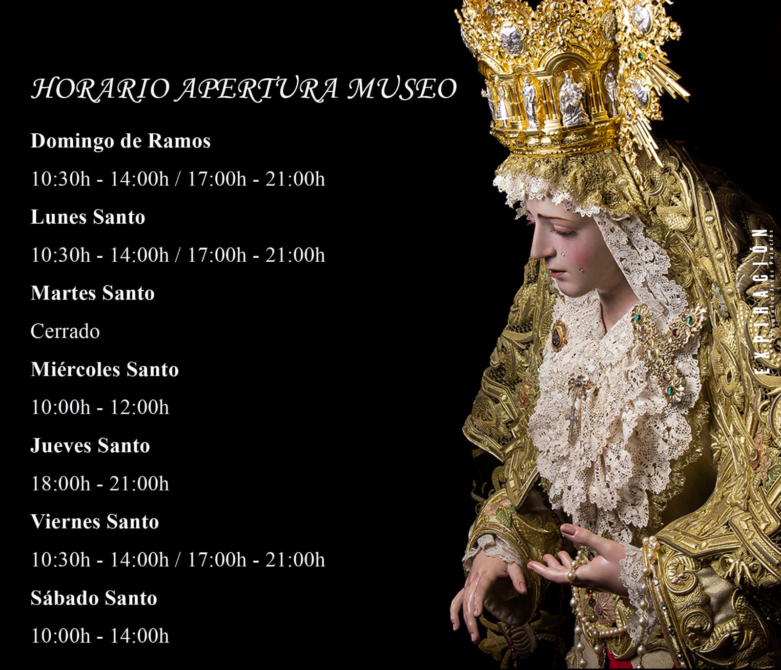 HORARIO APERTURA MUSEO SEMANA SANTA 2025