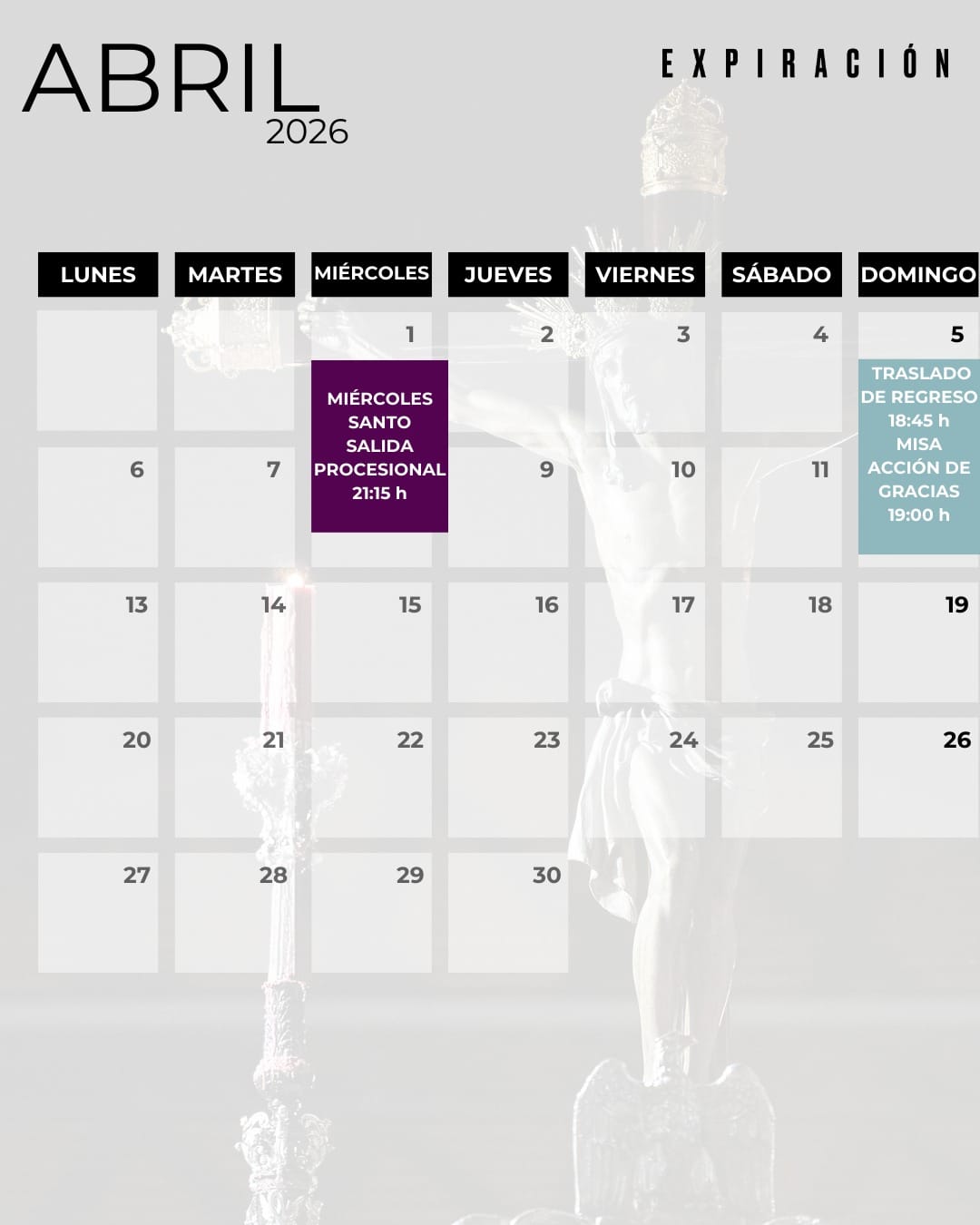 CALENDARIO ABRIL
