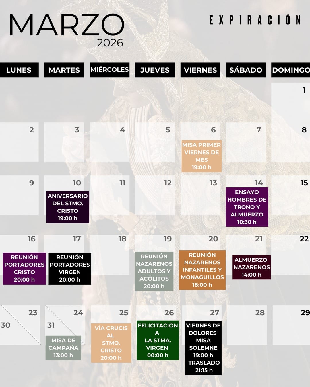 CALENDARIO MARZO