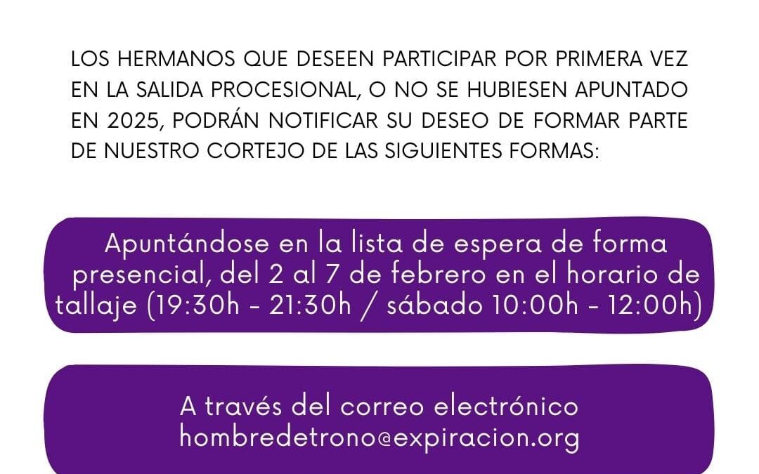 INFORMACIÓN PARA NUEVOS HOMBRES DE TRONO